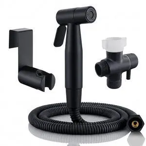 Handheld Bidet Sprayer for Toilet, Stainless Steel Metal Made Baby Cloth Diaper Spraying Kit, Bathroom Toilet Bidet Attachment Set for Bathing Pets and Feminine Hygiene, Matte Black Handheld Bidet Sprayer for Toilet, Stainless Steel Metal Made Baby Cloth Diaper Spraying Kit, Bathroom Toilet Bidet Attachment Set for Bathing Pets and Feminine Hygiene, Matte Black