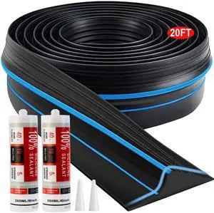 Universal Garage Door Threshold Seal Strip 20FT Kit, Bottom Waterproof Rubber Weather Stripping ReplacementBlue, 2 Adhesive Universal Garage Door Threshold Seal Strip 20FT Kit, Bottom Waterproof Rubber Weather Stripping ReplacementBlue, 2 Adhesive