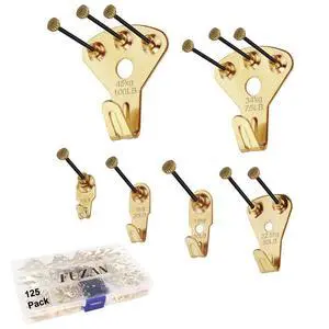 125 Pcs Heavy Duty Picture Hanging Kit With Nails for Wooden/Drywall - Professional Hangers for Canvas, Office Pictures, Clock, House Decoration - Holds 10-100 lbs 125 Pcs Heavy Duty Picture Hanging Kit With Nails for Wooden/Drywall - Professional Hangers for Canvas, Office Pictures, Clock, House Decoration - Holds 10-100 lbs