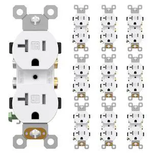 20 Amp Outlet Duplex Electrical Receptacle Outlets,Power Outlet,Tamper Resistant,Heavy-Duty Receptacle Wall Outlet,Residential,2Pole,3-Wire, Self-Grounding Clip, NEMA 5-20R,UL Listed 10 Pack 20 Amp Outlet Duplex Electrical Receptacle Outlets,Power Outlet,Tamper Resistant,Heavy-Duty Receptacle Wall Outlet,Residential,2Pole,3-Wire, Self-Grounding Clip, NEMA 5-20R,UL Listed 10 Pack