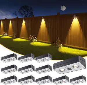Solar Fence Lights 12 Pack, 50 Lumens Outdoor Fence Solar Lights with 12 Modes RGB Color Glow LED Solar Lights Outdoor Waterproof, Solar Lights for Patio, Backyard, Deck, Fence, Railing Solar Fence Lights 12 Pack, 50 Lumens Outdoor Fence Solar Lights with 12 Modes RGB Color Glow LED Solar Lights Outdoor Waterproof, Solar Lights for Patio, Backyard, Deck, Fence, Railing