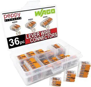 WAGO 221 Lever-Nuts 36pc Compact Splicing Wire Connector Assortment. Includes 221-412, 221-413, 221-415 WAGO 221 Lever-Nuts 36pc Compact Splicing Wire Connector Assortment. Includes 221-412, 221-413, 221-415