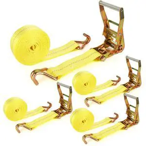4 Pack 2 Inch Ratchet Straps Heavy Duty 20ft Tie Down Straps Ratchet with Double J Hook, 10000 LBS Break Strength, Cargo Ratchet Straps for Moving, Truck, Trailers, Motorcycles, Kayaks, Car Roof 4 Pack 2 Inch Ratchet Straps Heavy Duty 20ft Tie Down Straps Ratchet with Double J Hook, 10000 LBS Break Strength, Cargo Ratchet Straps for Moving, Truck, Trailers, Motorcycles, Kayaks, Car Roof