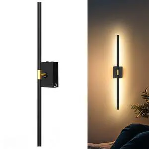 Battery Operated Wall Sconce Wall Light Wireless, Black | 10000mAh, Remote Control, 360° Rotate, Rechargeable, for Bedroom Living Room Bathroom Hallway, 31.5 Inch Battery Operated Wall Sconce Wall Light Wireless, Black | 10000mAh, Remote Control, 360° Rotate, Rechargeable, for Bedroom Living Room Bathroom Hallway, 31.5 Inch