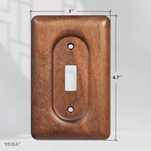 Solid Walnut Light Switch Cover Decorative Single Toggle Wall Plate for Rustic Contemporary Interiors (Pack of 2) Solid Walnut Light Switch Cover Decorative Single Toggle Wall Plate for Rustic Contemporary Interiors (Pack of 2)