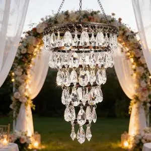 Solar Hanging Crystal Chandelier Outdoor Waterproof Garden Light | Acrylic Beads Bright Warm LED Tree Hanging Lantern for Mom's Gifts Garden Gazebo, Party, Wedding Garden Decor Solar Hanging Crystal Chandelier Outdoor Waterproof Garden Light | Acrylic Beads Bright Warm LED Tree Hanging Lantern for Mom's Gifts Garden Gazebo, Party, Wedding Garden Decor