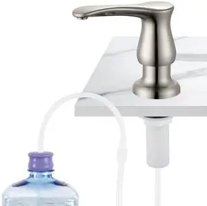 Kitchen Sink Soap Dispenser Brushed Nickel, G0086BN-G | Under Sink Soap Dispenser with 40" Silicone Extension Tube, Say Goodbye to Frequent Refills Kitchen Sink Soap Dispenser Brushed Nickel, G0086BN-G | Under Sink Soap Dispenser with 40" Silicone Extension Tube, Say Goodbye to Frequent Refills