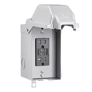 Outdoor Outlet Box, 20 AMP Electrical Box with GFCI Outlet | 20 AMP WRTR GFCI Receptacles, Rainproof 3R Enclosure, All Metal Outlet Cover, Power Plug for Backyard, Outdoor Lighting Outdoor Outlet Box, 20 AMP Electrical Box with GFCI Outlet | 20 AMP WRTR GFCI Receptacles, Rainproof 3R Enclosure, All Metal Outlet Cover, Power Plug for Backyard, Outdoor Lighting