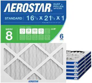 16.5x21.5x1 MERV 8 - 6 Count - High Efficiency Pleated HVAC, Furnace & Air Conditioner Filters - Removes Dust, Lint, Mold & Allergy-Causing Pollen 16.5x21.5x1 MERV 8 - 6 Count - High Efficiency Pleated HVAC, Furnace & Air Conditioner Filters - Removes Dust, Lint, Mold & Allergy-Causing Pollen