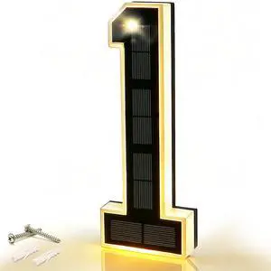 9" Solar Lighted House Numbers for Outside Illuminated Address Sign | Waterproof LED Backlit Personalized number plaque for Home Exterior Residences Apartments Hotels Factories(Black-1, 9 INCH) 9" Solar Lighted House Numbers for Outside Illuminated Address Sign | Waterproof LED Backlit Personalized number plaque for Home Exterior Residences Apartments Hotels Factories(Black-1, 9 INCH)