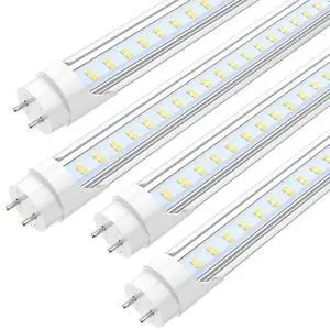 4FT LED T8 Type A+B Tube Lights, 24W(65W Equivalent), 3200LM, 6000K | Single or Double End Powered, Plug and Play or Ballast Bypass, 4 Foot T10 T12 Fluorescent Bulbs Replacement, Clear(4-Pack) 4FT LED T8 Type A+B Tube Lights, 24W(65W Equivalent), 3200LM, 6000K | Single or Double End Powered, Plug and Play or Ballast Bypass, 4 Foot T10 T12 Fluorescent Bulbs Replacement, Clear(4-Pack)