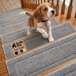 Stair Treads for Wooden Steps,15 Pack Peel and Stick, Multi-Surface Use, Machine Washable Carpet Runners, Indoor Rugs for Stairs, Pet Friendly, Universal Size, Gray, 8x28 Inches Stair Treads for Wooden Steps,15 Pack Peel and Stick, Multi-Surface Use, Machine Washable Carpet Runners, Indoor Rugs for Stairs, Pet Friendly, Universal Size, Gray, 8x28 Inches