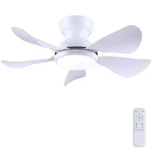 32 In Small Ceiling Fan with Light Remote Control Dimmable, White | Low Profile Flush Mount,Small Ceiling Fans,5 Reversible Propeller Blades,3 CCT Dimmable LED Lights,6 Speeds for Farmhouse 32 In Small Ceiling Fan with Light Remote Control Dimmable, White | Low Profile Flush Mount,Small Ceiling Fans,5 Reversible Propeller Blades,3 CCT Dimmable LED Lights,6 Speeds for Farmhouse