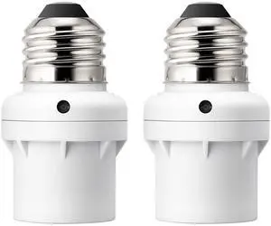 2 Pack Light Sensor Socket, Automatic Dusk to Dawn Sensor Socket | Compatible with Incandescent/CFL/LED/Halogen, Bulb Adapter for Porch/Wall Light Fixtures, White, ETL Listed 2 Pack Light Sensor Socket, Automatic Dusk to Dawn Sensor Socket | Compatible with Incandescent/CFL/LED/Halogen, Bulb Adapter for Porch/Wall Light Fixtures, White, ETL Listed