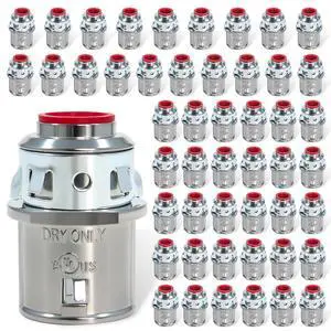 50 Pack MC Connectors, 3/8" Snap in Connectors for 1/2" Knockouts | Fits 14/2-10/3 MC, AC or HCF Steel and Aluminum Cables, Zinc Die-Cast Body with Red Insulating Bushing for Metal Boxes 50 Pack MC Connectors, 3/8" Snap in Connectors for 1/2" Knockouts | Fits 14/2-10/3 MC, AC or HCF Steel and Aluminum Cables, Zinc Die-Cast Body with Red Insulating Bushing for Metal Boxes