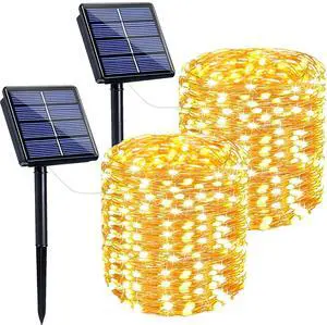 Solar String Lights Outdoor, 2 Pack 400LED 144FT Extra-Long Fairy Lights | 8 Lighting Modes, Copper Wire, Memory Function, Auto On/Off, Waterproof Twinkle Lights for Tree Garden Patio Party Xmas Decor Solar String Lights Outdoor, 2 Pack 400LED 144FT Extra-Long Fairy Lights | 8 Lighting Modes, Copper Wire, Memory Function, Auto On/Off, Waterproof Twinkle Lights for Tree Garden Patio Party Xmas Decor