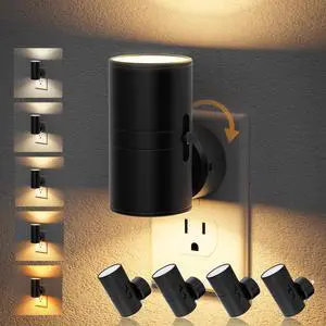 LED Night Light, Night Lights Plug into Wall, Dusk to Dawn,5 Color | 5 Color Temperatures, Rotating Plug, Dimmable Nightlights, Adjustable Brightness for Bedroom Bathroom Hallway, 4 Pack LED Night Light, Night Lights Plug into Wall, Dusk to Dawn,5 Color | 5 Color Temperatures, Rotating Plug, Dimmable Nightlights, Adjustable Brightness for Bedroom Bathroom Hallway, 4 Pack