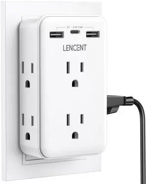 2 to 3 Prong Outlet Adapter, 2 Prong Outlet Extender with 6 AC | Sockets 3 USB Ports(1 USB C), 3-Sided Wall Plug Splitter, 1875W Max, Compact Adapter for Non-Grounded Outlets in Old Houses 2 to 3 Prong Outlet Adapter, 2 Prong Outlet Extender with 6 AC | Sockets 3 USB Ports(1 USB C), 3-Sided Wall Plug Splitter, 1875W Max, Compact Adapter for Non-Grounded Outlets in Old Houses