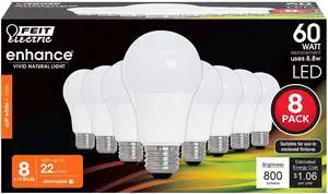 A19 LED Light Bulbs, 60W Eq, Dimmable, Soft White 8 Pack A19 LED Light Bulbs, 60W Eq, Dimmable, Soft White 8 Pack