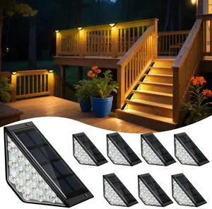 Solar Step Lights for Outside, Solar Stair Lights Outdoor Waterproof, Deck Step Lights for Fence, Patio, Yard, Porch, Front Door, Sidewalk, Garden, Patio Decor (8, Warm White) Solar Step Lights for Outside, Solar Stair Lights Outdoor Waterproof, Deck Step Lights for Fence, Patio, Yard, Porch, Front Door, Sidewalk, Garden, Patio Decor (8, Warm White)