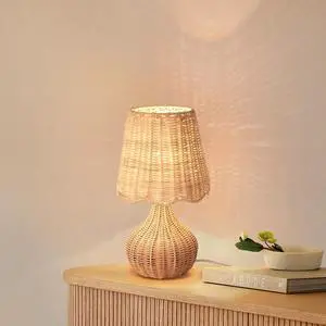 Rattan Small Bedside Table Lamp for Bedroom, Boho Mini Table Lamps for Nightstand, Farmhouse Small Table Lamps for Small Spaces for Kitchen Counter, Bookshelf, Bedroom, Kids Dorm Rattan Small Bedside Table Lamp for Bedroom, Boho Mini Table Lamps for Nightstand, Farmhouse Small Table Lamps for Small Spaces for Kitchen Counter, Bookshelf, Bedroom, Kids Dorm