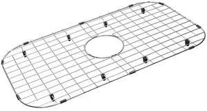 Sink Protector Grid 26-1/16" x 14-1/16", Centered Drain with Corner Radius 3-1/2", 304 Stainless Steel Material NLW2614C Sink Protector Grid 26-1/16" x 14-1/16", Centered Drain with Corner Radius 3-1/2", 304 Stainless Steel Material NLW2614C