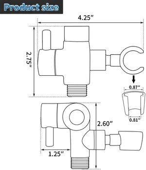 Solid Metal Shower Head Diverter with Holder 3-Way Spray Separately or Both, Adjustable-Angle Bracket, Anti-Leak, Smooth Knob Switch, Easy Install, Universal Replacement Part Solid Metal Shower Head Diverter with Holder 3-Way Spray Separately or Both, Adjustable-Angle Bracket, Anti-Leak, Smooth Knob Switch, Easy Install, Universal Replacement Part