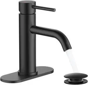Bathroom Faucet 1 Hole, Black Single Handle Vainty Sink Faucets | for 1 or 3 Hole 4 Inch Centerset Sink, with Pop-up Drain, NSF61 Certificate, for Rv Commercial Lavatory Restroom Basin Bathroom Faucet 1 Hole, Black Single Handle Vainty Sink Faucets | for 1 or 3 Hole 4 Inch Centerset Sink, with Pop-up Drain, NSF61 Certificate, for Rv Commercial Lavatory Restroom Basin