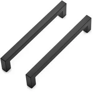 Matte Black Cabinet Handles Square Pulls 6-1/4 Inch 30 Pack | Stainless Steel, Square Bar Grip, Drawer Pulls, Kitchen Cabinet Hardware, For Cupboards, Drawers, Dressers, Cabinets Matte Black Cabinet Handles Square Pulls 6-1/4 Inch 30 Pack | Stainless Steel, Square Bar Grip, Drawer Pulls, Kitchen Cabinet Hardware, For Cupboards, Drawers, Dressers, Cabinets