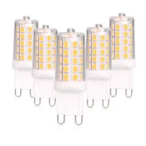 G9 LED Bulb 4W T4 2700K Soft Warm White 5Pack 120V Dimmable | 40 Watt G9 Halogen Equivalent 450LM No-Flicker 360°Beam Angle for Crystal Chandelier Wall Sconce Home Light G9 LED Bulb 4W T4 2700K Soft Warm White 5Pack 120V Dimmable | 40 Watt G9 Halogen Equivalent 450LM No-Flicker 360°Beam Angle for Crystal Chandelier Wall Sconce Home Light