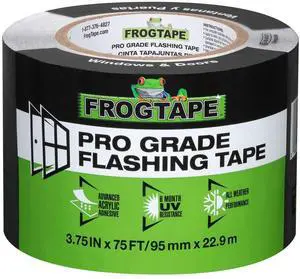 Pro Grade Flashing Tape for Windows & Doors, 3.75 Inch Width - 75 Foot Roll, All Weather & UV Resistant Flashing Tape with Advanced Acrylic Adhesive - 10 mils - Black Pro Grade Flashing Tape for Windows & Doors, 3.75 Inch Width - 75 Foot Roll, All Weather & UV Resistant Flashing Tape with Advanced Acrylic Adhesive - 10 mils - Black