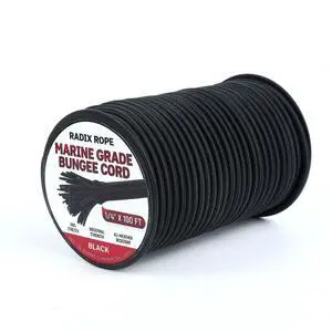 Marine Grade Bungee Cords Heavy Duty Outdoor - Bungee Cord Roll - 100% Stretch Elastic Cord and Absorbent Bungee Shock Cord for Kayak Deck, Camping, Crafting (1/4" x 100ft) Marine Grade Bungee Cords Heavy Duty Outdoor - Bungee Cord Roll - 100% Stretch Elastic Cord and Absorbent Bungee Shock Cord for Kayak Deck, Camping, Crafting (1/4" x 100ft)
