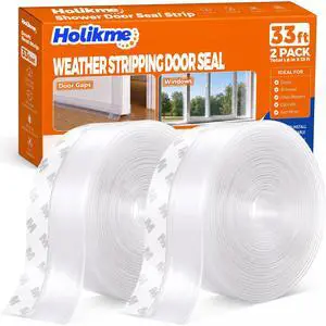 Weather Stripping Door Seal, Shower Door Seal Strip,1.8" W-33Feet | Flexible Door Seal, Seals Gaps up to 1.2", Helps Reduce Air Leaks & Dust, For Doors & Windows Weather Stripping Door Seal, Shower Door Seal Strip,1.8" W-33Feet | Flexible Door Seal, Seals Gaps up to 1.2", Helps Reduce Air Leaks & Dust, For Doors & Windows