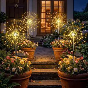 Solar Firework Lights Outdoor 4 Pack, 120LED Solar Starburst Garden Lights with 8 Modes,Waterproof Decorative Fairy Light for Backyard, Garden, Patio & Lawn Landscape Decor Solar Firework Lights Outdoor 4 Pack, 120LED Solar Starburst Garden Lights with 8 Modes,Waterproof Decorative Fairy Light for Backyard, Garden, Patio & Lawn Landscape Decor