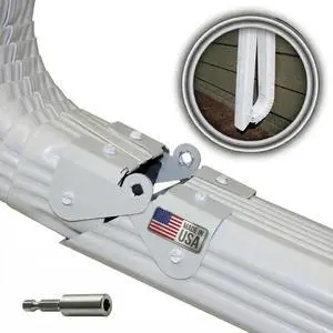 Downspout Gutter Hinge, Flip-Up Extension Hinge, 3 Pack, White | Fits square & rectangular downspouts Made in USA Easy DIY install Simplifies lawn mowing Downspout Gutter Hinge, Flip-Up Extension Hinge, 3 Pack, White | Fits square & rectangular downspouts Made in USA Easy DIY install Simplifies lawn mowing