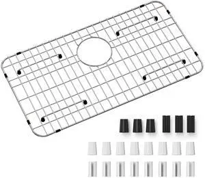 Kitchen Sink Grid and Sink Protectors,26-1/16"x14-1/16" Stainless Steel | Sink Grid Protectors for Kitchen Sink with Rear Drain for Single Bowl Sinks Kitchen Sink Grid and Sink Protectors,26-1/16"x14-1/16" Stainless Steel | Sink Grid Protectors for Kitchen Sink with Rear Drain for Single Bowl Sinks