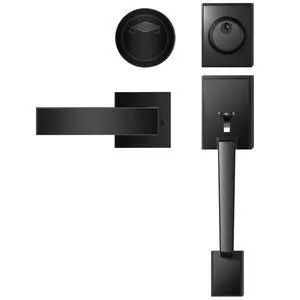 Front Door Handle and Deadbolt Set, Exterior Front Door Lock Set | Front Door Handle with Single Cylinder Deadbolt for Exterior Door, Reversible for Right&Left (Matte Black Modern) Front Door Handle and Deadbolt Set, Exterior Front Door Lock Set | Front Door Handle with Single Cylinder Deadbolt for Exterior Door, Reversible for Right&Left (Matte Black Modern)