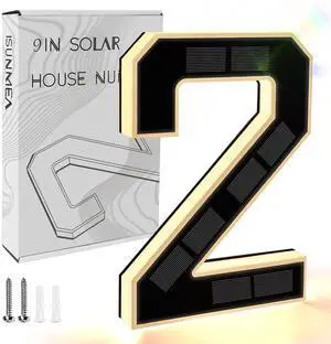 9 Inch Solar Lighted House Numbers for Outside, LED Address Signs | Light Up Waterproof LED Address Numbers Signs for House, Large Illuminated Exterior Modern House Number Light (2-Black, 9IN) 9 Inch Solar Lighted House Numbers for Outside, LED Address Signs | Light Up Waterproof LED Address Numbers Signs for House, Large Illuminated Exterior Modern House Number Light (2-Black, 9IN)