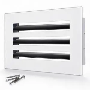 10x6 Modern AC Vent Cover, Decorative Air Vent Register Grille | Linear Slot Diffuser, Adjustable Airflow, Quiet Operation, HVAC Vent Cover for Ceiling, Wall & Floor, White Aluminum Alloy 10x6 Modern AC Vent Cover, Decorative Air Vent Register Grille | Linear Slot Diffuser, Adjustable Airflow, Quiet Operation, HVAC Vent Cover for Ceiling, Wall & Floor, White Aluminum Alloy