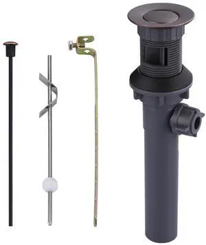 Bathroom Sink Drain with Lift Rod, Oil Rubbed Bronze Sink Drain with Overflow, Drain Stopper for Vessel Sink Bathroom Sink Drain with Lift Rod, Oil Rubbed Bronze Sink Drain with Overflow, Drain Stopper for Vessel Sink