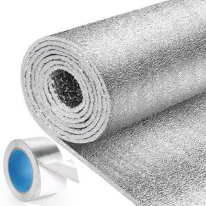 Reflective Window Insulation Roll, 48 in x 10 ft Heat Blocker | Window insulation for summer heat, double-sided reflective foil, foam core, RV and home windows, folded for shipping Reflective Window Insulation Roll, 48 in x 10 ft Heat Blocker | Window insulation for summer heat, double-sided reflective foil, foam core, RV and home windows, folded for shipping
