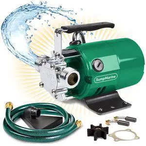 Water Transfer Pump, 115V 330 Gallon Per Hour - Portable Electric Pump with 6' Hose Kit, Remove Water From Pools, Rain Barrel, Aquariums Water Transfer Pump, 115V 330 Gallon Per Hour - Portable Electric Pump with 6' Hose Kit, Remove Water From Pools, Rain Barrel, Aquariums