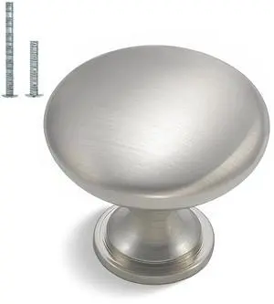30 Pack Brushed Nickel Round Solid Zinc Alloy Cabinet Knobs | Rust Resistant, Smooth Surface, Versatile for Kitchen, Bathroom, or Furniture, Easy Installation with Screws Included 30 Pack Brushed Nickel Round Solid Zinc Alloy Cabinet Knobs | Rust Resistant, Smooth Surface, Versatile for Kitchen, Bathroom, or Furniture, Easy Installation with Screws Included