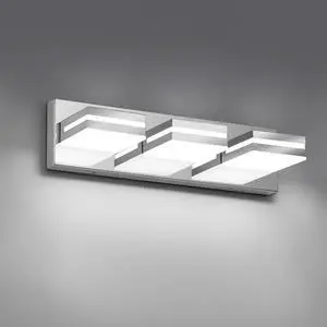 Modern LED Stainless Steel Chrome Acrylic Bathroom Lights Fixtures 3-Light | Wall Lighting,Vanity Lights for Bathroom Over Mirror 6000K 350°RotateNo Assembly Required Modern LED Stainless Steel Chrome Acrylic Bathroom Lights Fixtures 3-Light | Wall Lighting,Vanity Lights for Bathroom Over Mirror 6000K 350°RotateNo Assembly Required
