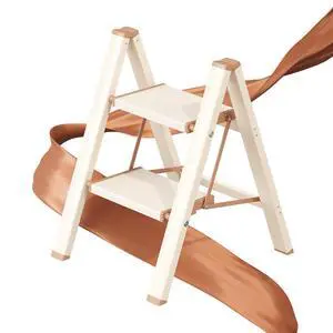 2 Step Ladder, Folding Step Stool with Wider Pedal, Anti-Slip Feet & Non Slip Stripes, Aluminum Sturdy Material, 300Lbs Capacity, Elegant Look of Cream Chocolate Better Matches Your Home 2 Step Ladder, Folding Step Stool with Wider Pedal, Anti-Slip Feet & Non Slip Stripes, Aluminum Sturdy Material, 300Lbs Capacity, Elegant Look of Cream Chocolate Better Matches Your Home