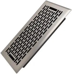 4x10 Inches Heavy Duty Walkable Floor Register - Easy Adjust Air Supply Lever Decorative Floor Vent Covers - Boston Design Vent Covers for Home - Satin Nickel 4x10 Inches Heavy Duty Walkable Floor Register - Easy Adjust Air Supply Lever Decorative Floor Vent Covers - Boston Design Vent Covers for Home - Satin Nickel