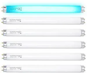 6 Pack T8F10W BL 10W Replacement Bulbs T8 10 Watts Fluorescent Tube for 20W Device 13 Inch 365-nm Black Light 6 Pack T8F10W BL 10W Replacement Bulbs T8 10 Watts Fluorescent Tube for 20W Device 13 Inch 365-nm Black Light