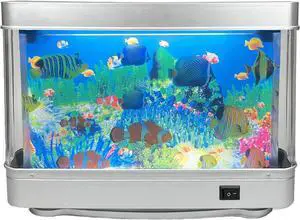 Fake Motion Fish Tank Mini Aquarium, Artificial Tropical Decorative Lamp Night Light with Moving Fish, Gift for Family(US Plug) Fake Motion Fish Tank Mini Aquarium, Artificial Tropical Decorative Lamp Night Light with Moving Fish, Gift for Family(US Plug)