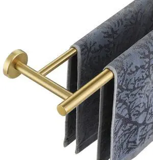 Double Towel Bar 27 Inch, Brass Gold Useable Length 24 Inch 304 Stainless Steel Thicken 0.8mm Bath Towel Rack for Bathroom, Towel Holder Wall Mount, TB100L24-BG Double Towel Bar 27 Inch, Brass Gold Useable Length 24 Inch 304 Stainless Steel Thicken 0.8mm Bath Towel Rack for Bathroom, Towel Holder Wall Mount, TB100L24-BG