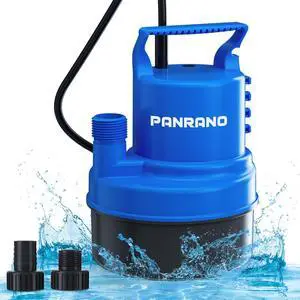1/3 HP Submersible Water Pump 2000 GPH Portable Small Sump Pump For Pool Cover, Basements, Puddles, Gardens Ponds With 16.4 Ft Power Cord and Hose Adapters, Sky Blue 1/3 HP Submersible Water Pump 2000 GPH Portable Small Sump Pump For Pool Cover, Basements, Puddles, Gardens Ponds With 16.4 Ft Power Cord and Hose Adapters, Sky Blue